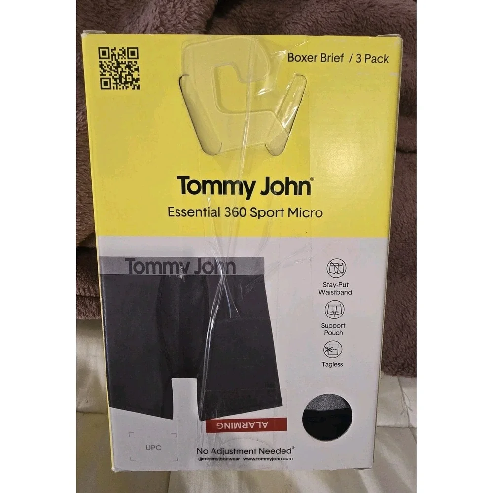 Tommy John Essential 360 Sport Micro Boxer Briefs 3 Pack Large Black Gray